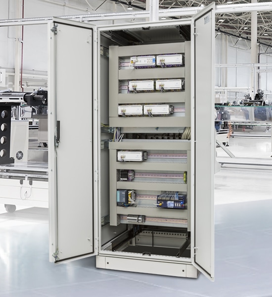 Special set-ups in 19" technology and/or control cabinet solutions are built individually according to requirements and technical needs.