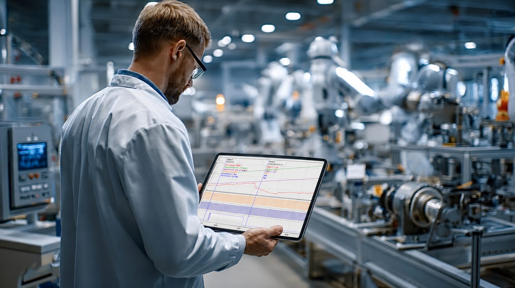 industrielle messtechnik industrielle messtechnik mit tablet und software screen